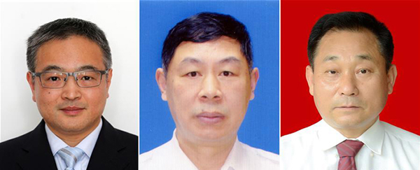 图为黄群、宋月才、姜开斌三位同道的肖像（由左至右）。。。。。。。
